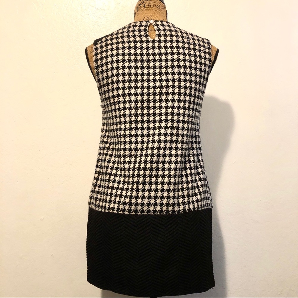 Black And White Houndstooth Tube Dress - Picture 2 of 7